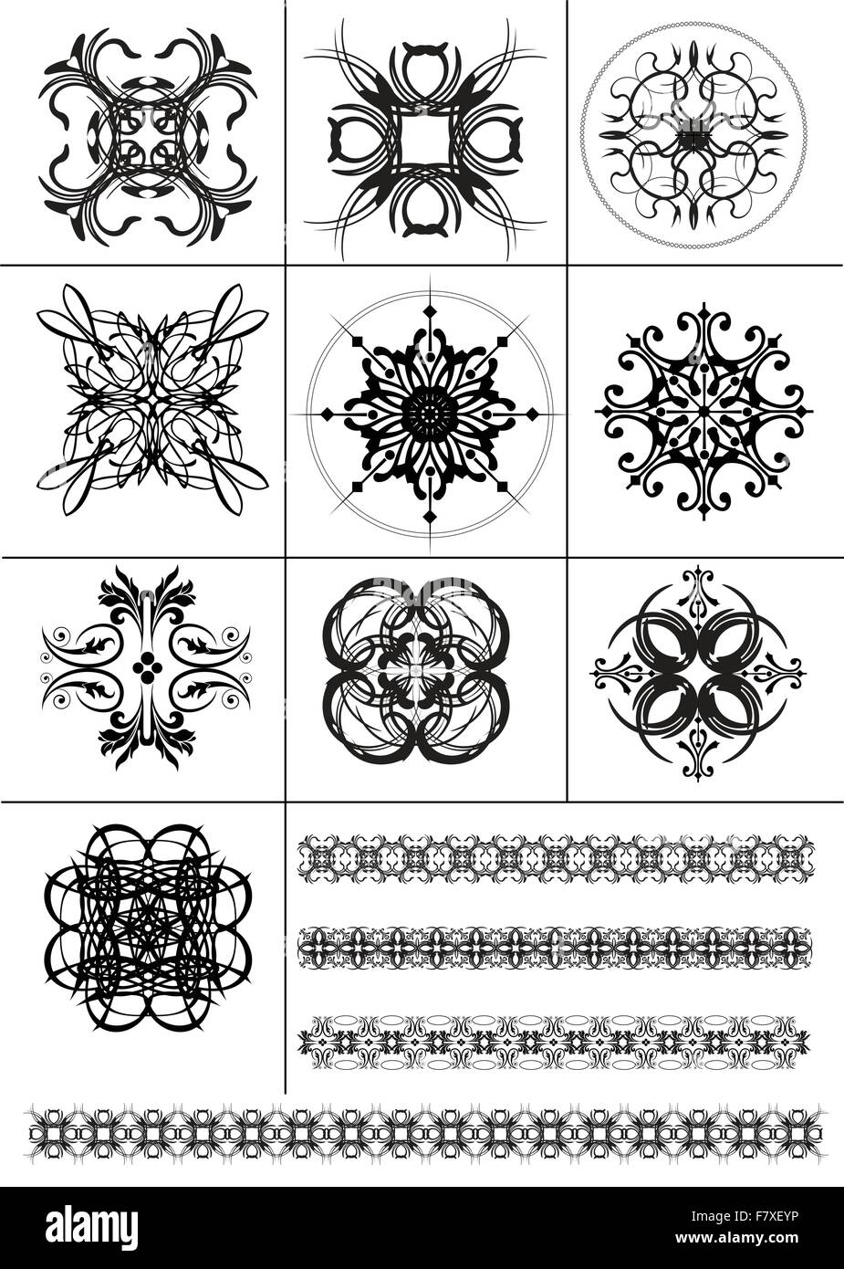 Set di disegno astratto elementi. Illustrazione Vettoriale Illustrazione Vettoriale