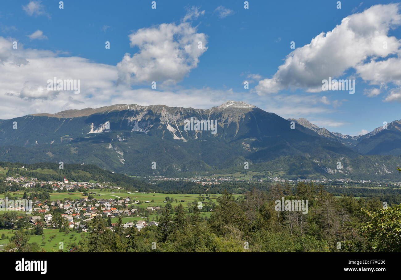 Paesaggio delle Alpi a Bled Slovenia Foto Stock