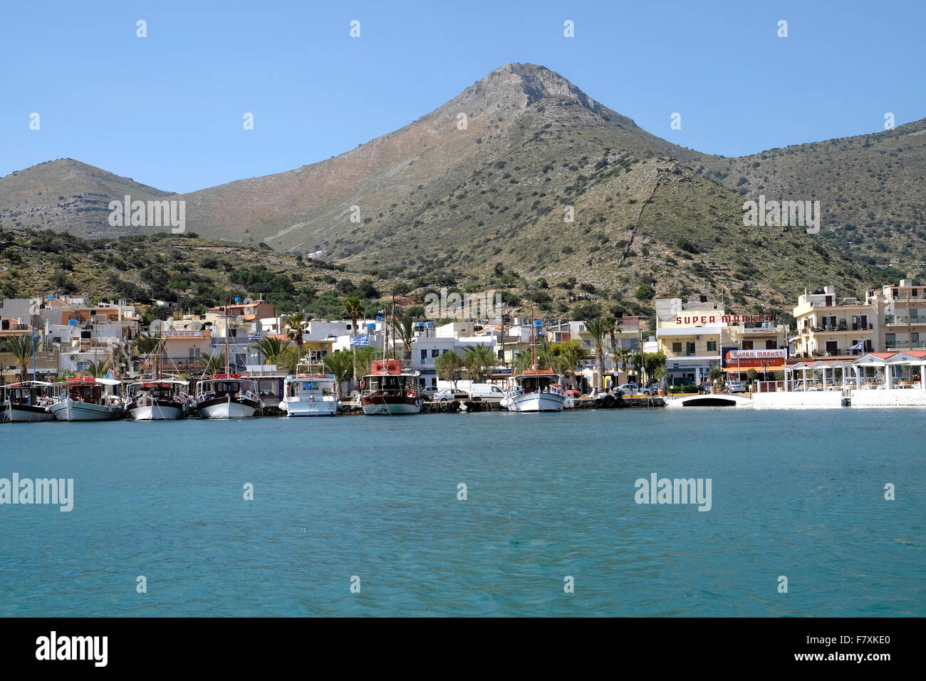Il Porto Elounda Crete. Foto Stock