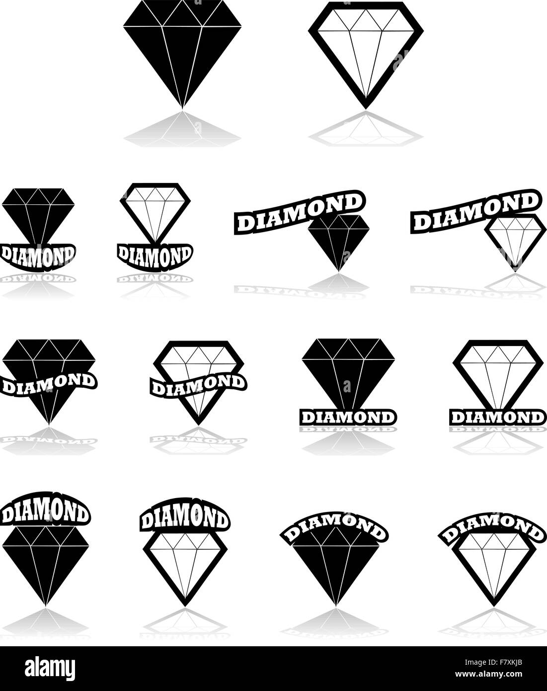 Icone del diamante Illustrazione Vettoriale