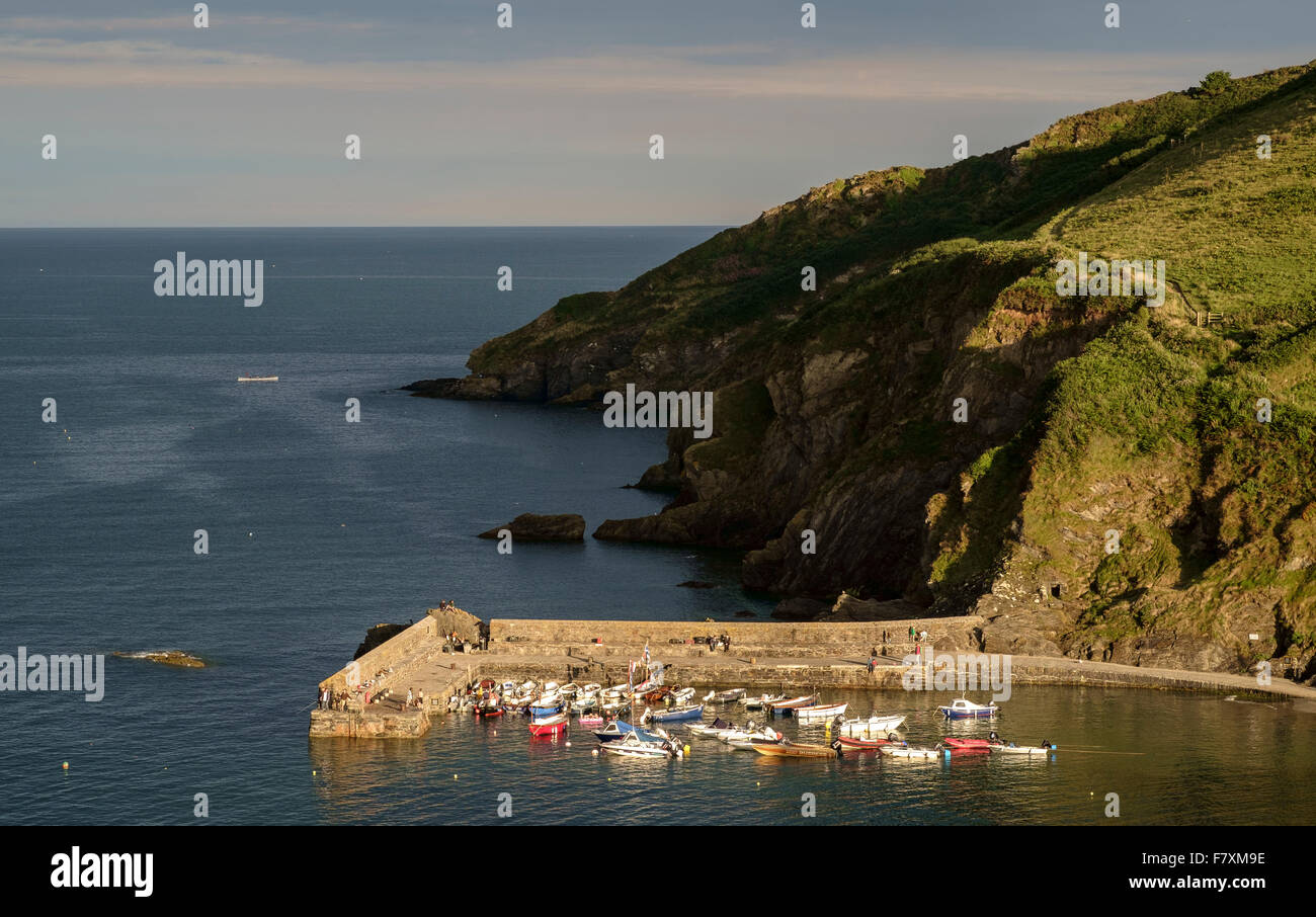 Sole serale a gorran haven Cornovaglia Foto Stock