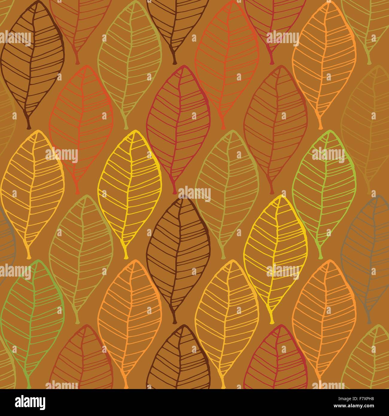 Vintage autunno astratto seamless pattern lascia Illustrazione Vettoriale