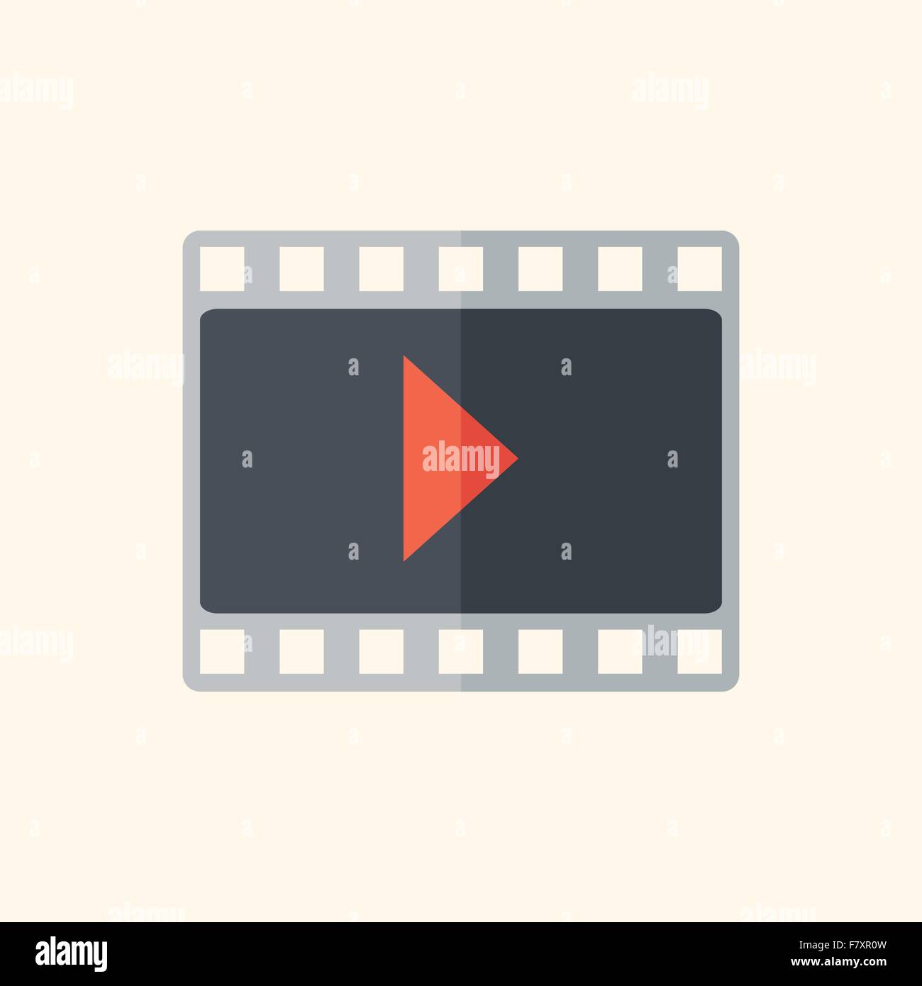 Video icona piana Illustrazione Vettoriale