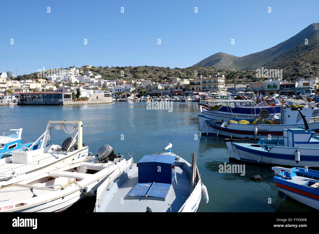 Il Porto Elounda Crete Foto Stock