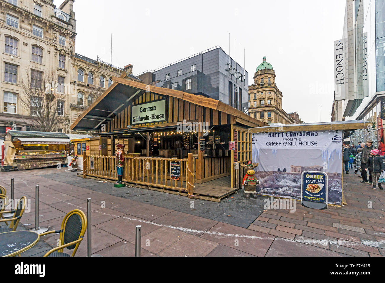 Glasgow mercatini di Natale Dicembre 2015 St. Enoch Square Glasgow Scozia Scotland Foto Stock