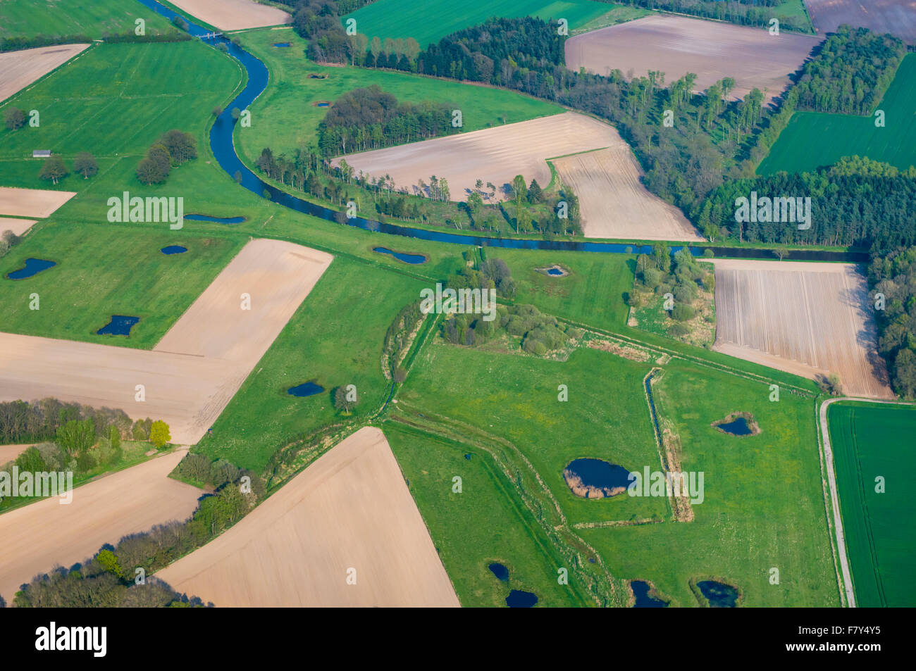 Abbandonato il canale del fiume Hunte, vechta distretto, Bassa Sassonia, Germania Foto Stock