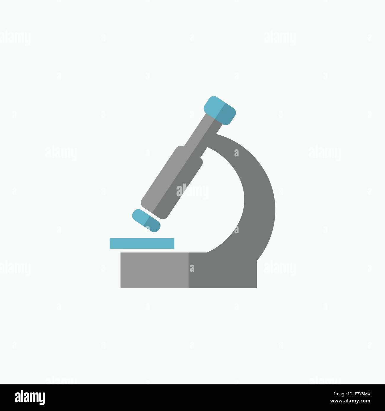Microscopio Icona piatta Illustrazione Vettoriale
