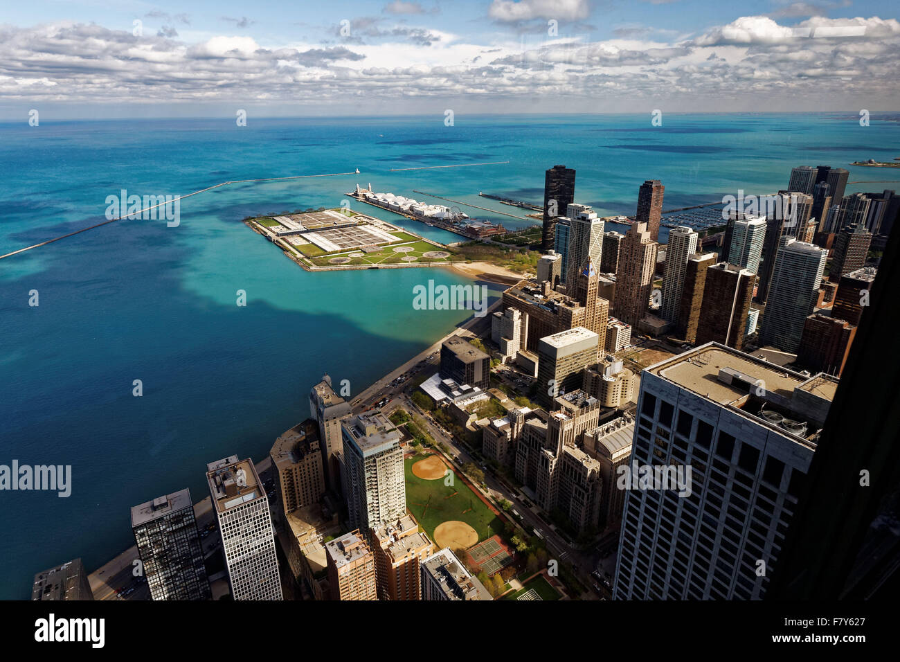 Vista generale di Chicago, Illinois, sulle rive del lago Michigan. foto di Trevor Collens 16/4/2014 Foto Stock