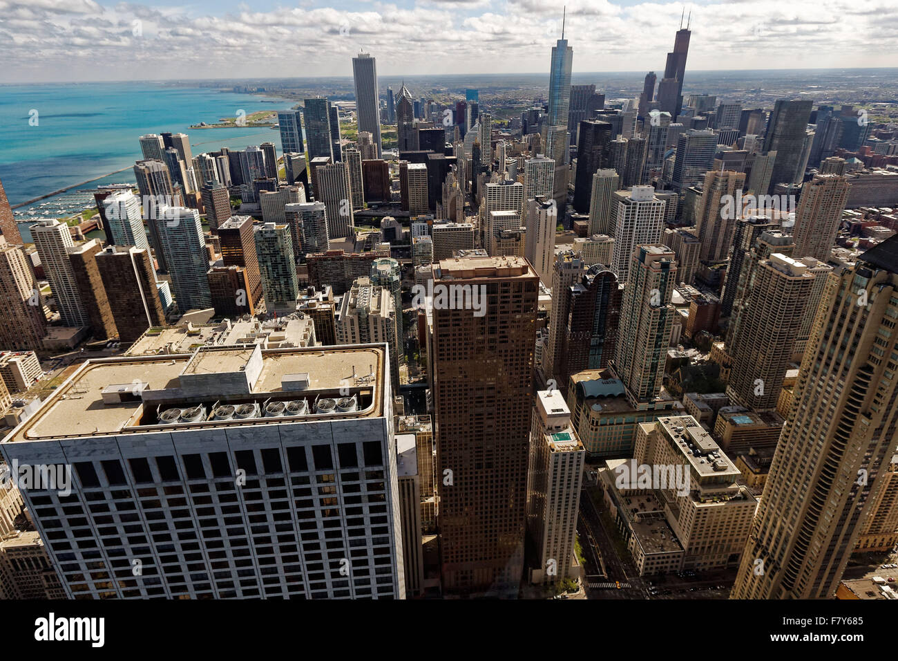 Vista generale di Chicago, Illinois, sulle rive del lago Michigan. foto di Trevor Collens 16/4/2014 Foto Stock
