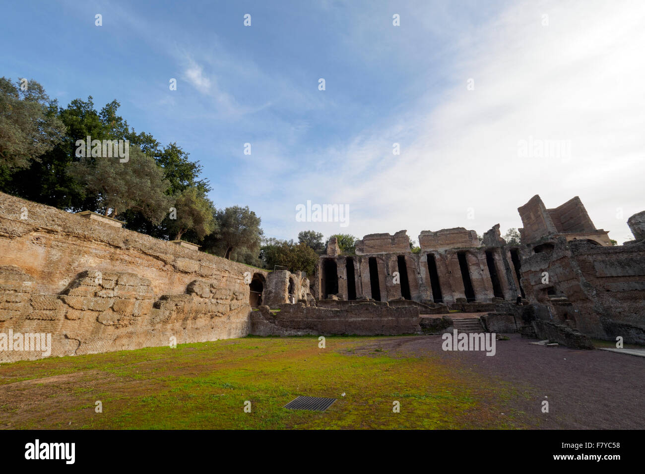 Le rovine di Villa Adriana ( Villa Adriana ) vicino a Tivoli - Roma, Italia Foto Stock