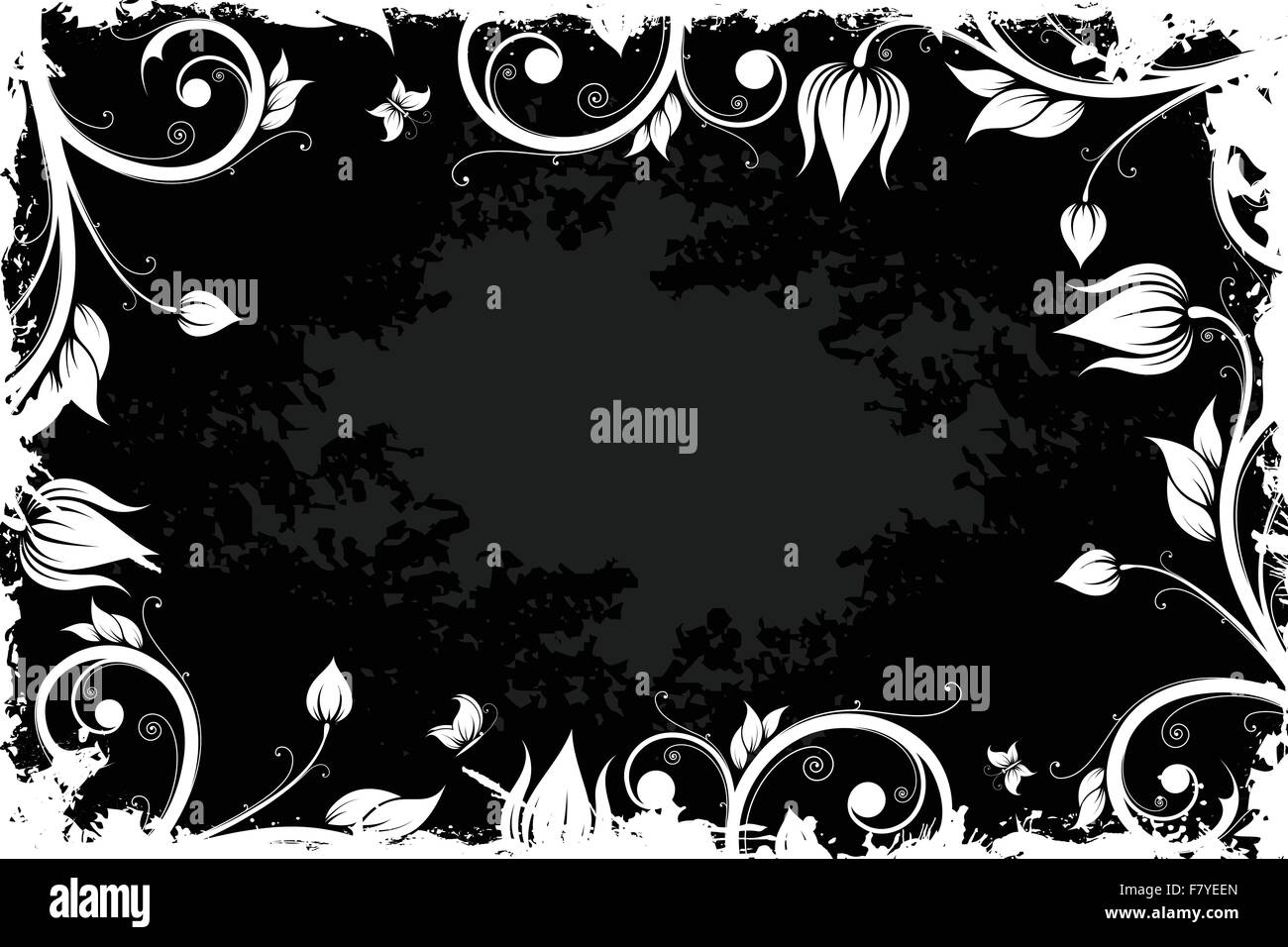 Grunge floral background Illustrazione Vettoriale