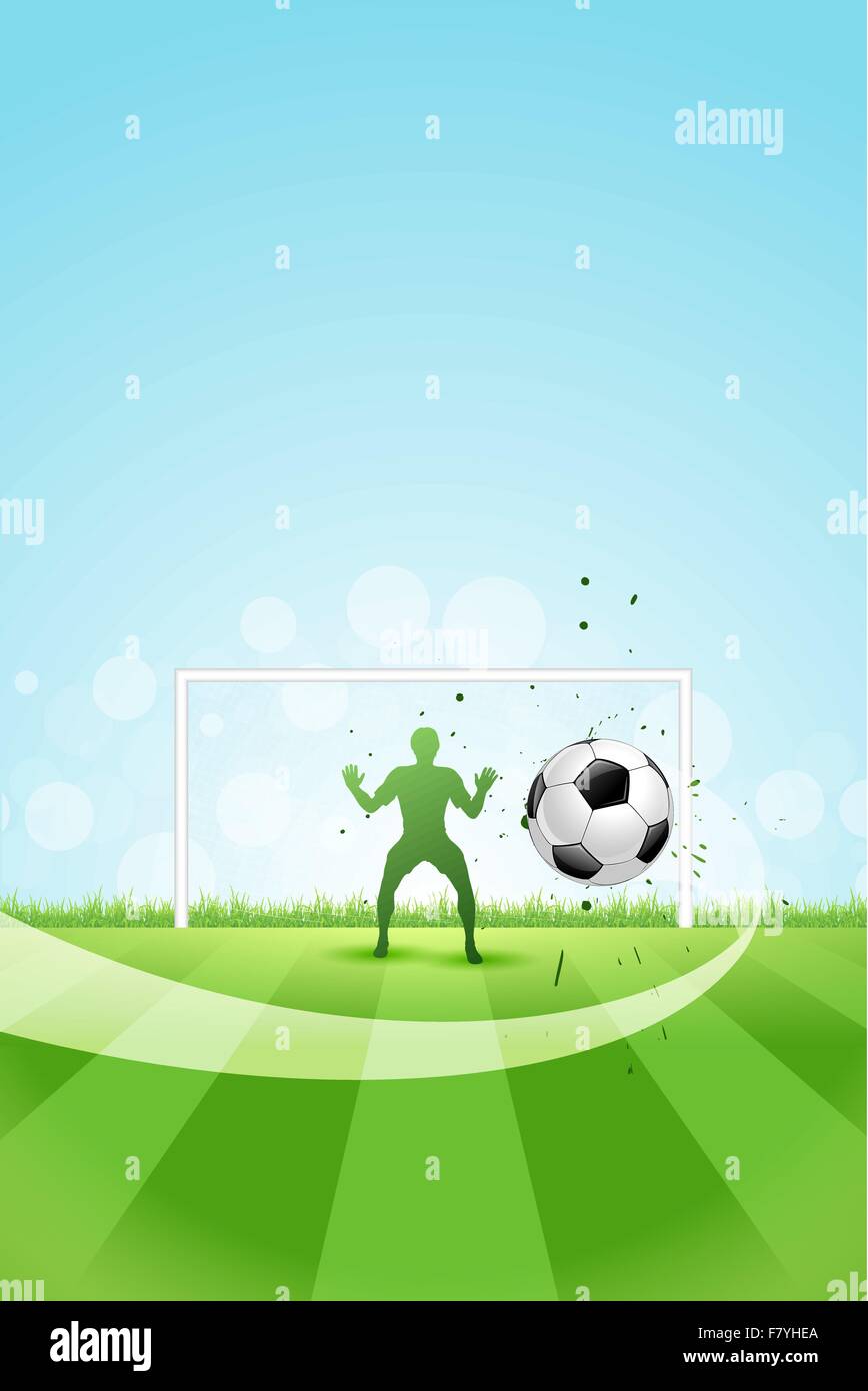 Soccer sfondo con portiere e sfera Illustrazione Vettoriale