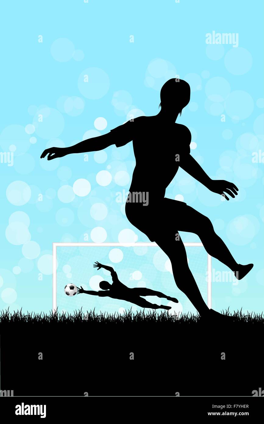 Sfondo di calcio con due giocatori Illustrazione Vettoriale