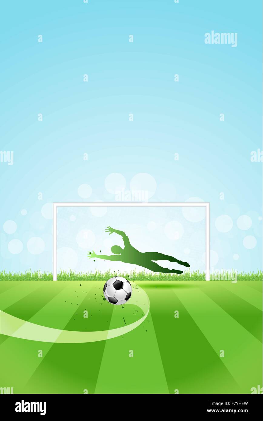 Soccer sfondo con portiere e sfera Illustrazione Vettoriale