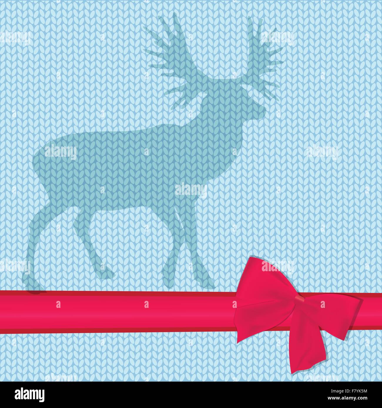 Scheda di Natale con le renne in Santa hat. Illustrazione Vettoriale
