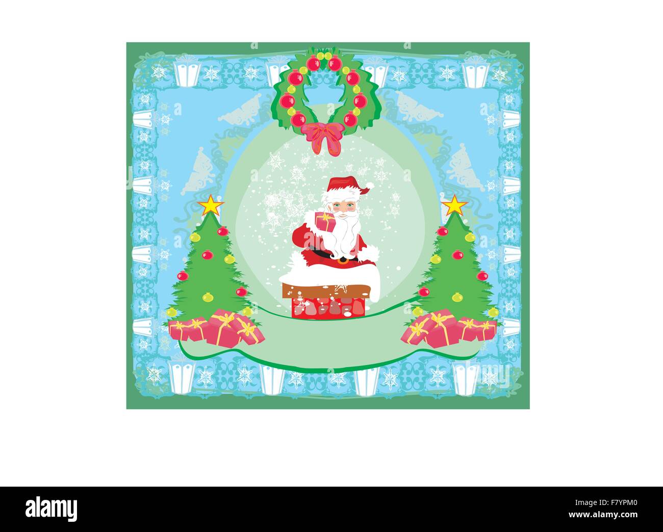 Natale greeting card - funny Babbo Natale Illustrazione Vettoriale
