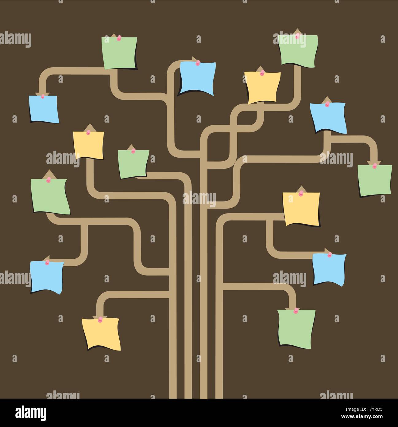 Carta bianca nota grafico ad albero vettore di stock Illustrazione Vettoriale