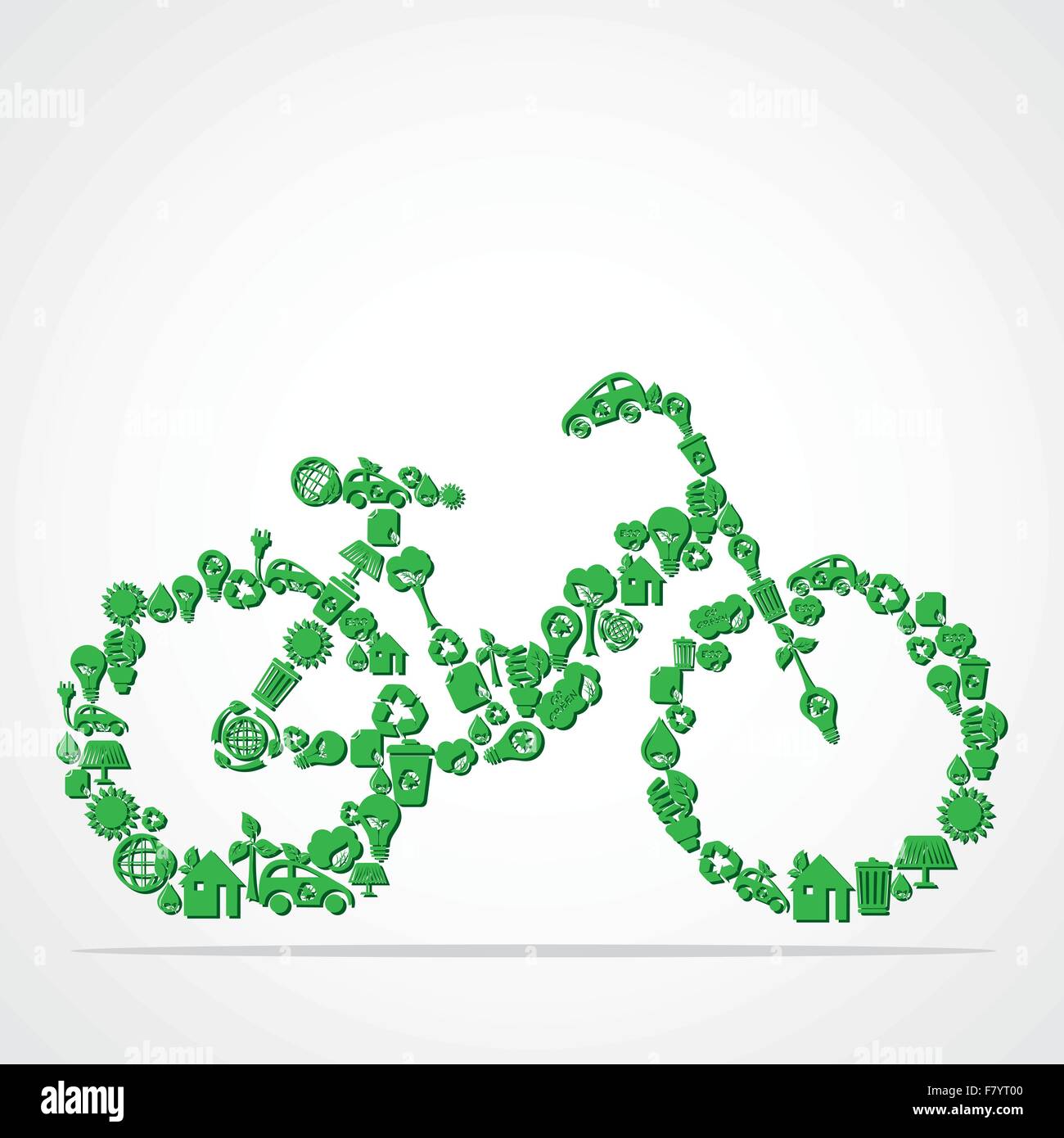 Eco-green bicicletta iconica Illustrazione Vettoriale