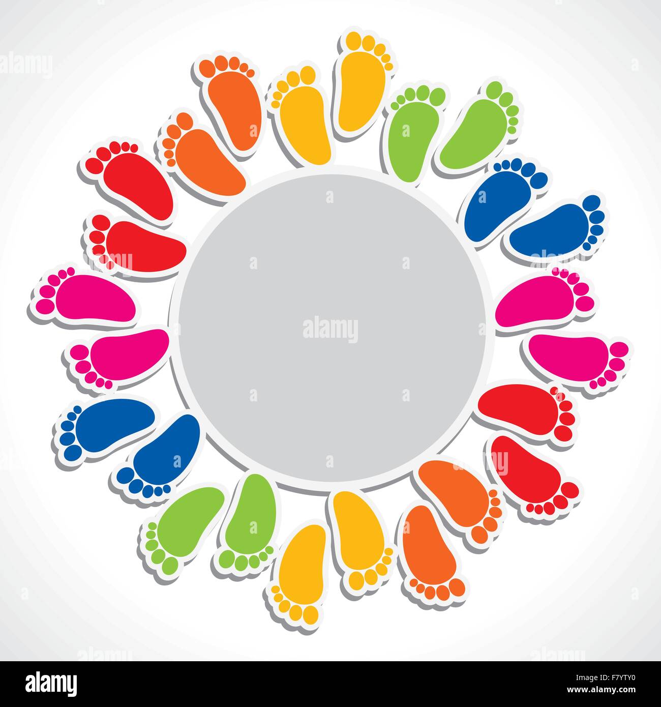 Colore foot print design vettore di stock Illustrazione Vettoriale