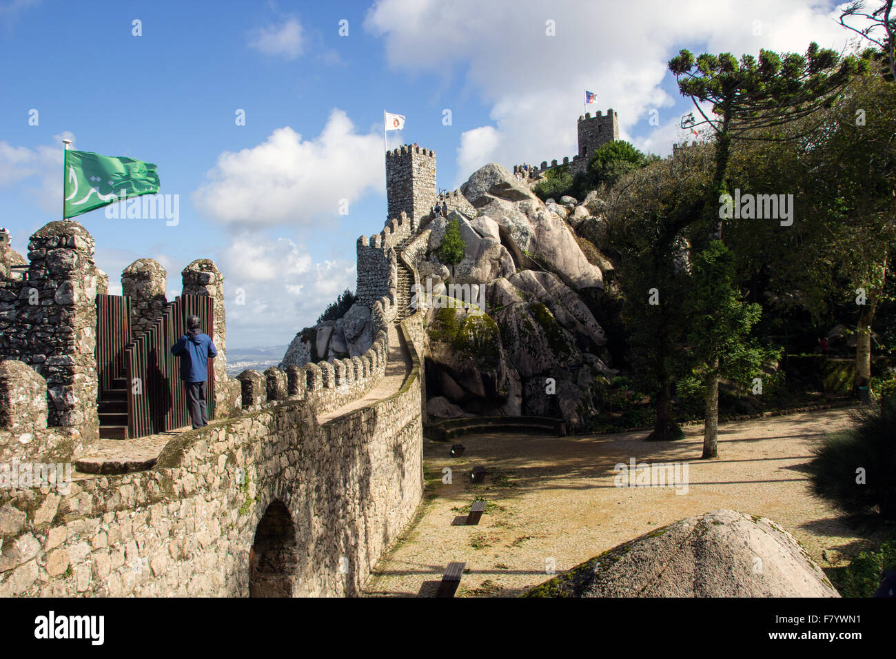 Il Castello moresco risale al X secolo - in materia civile della parrocchia di Santa Maria e São Miguel. Foto Stock