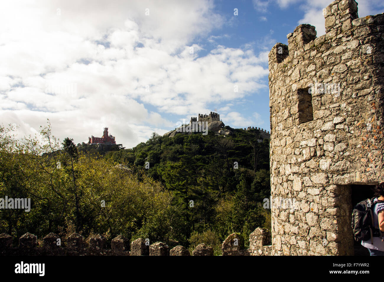 Il Castello moresco risale al X secolo - in materia civile della parrocchia di Santa Maria e São Miguel. Foto Stock