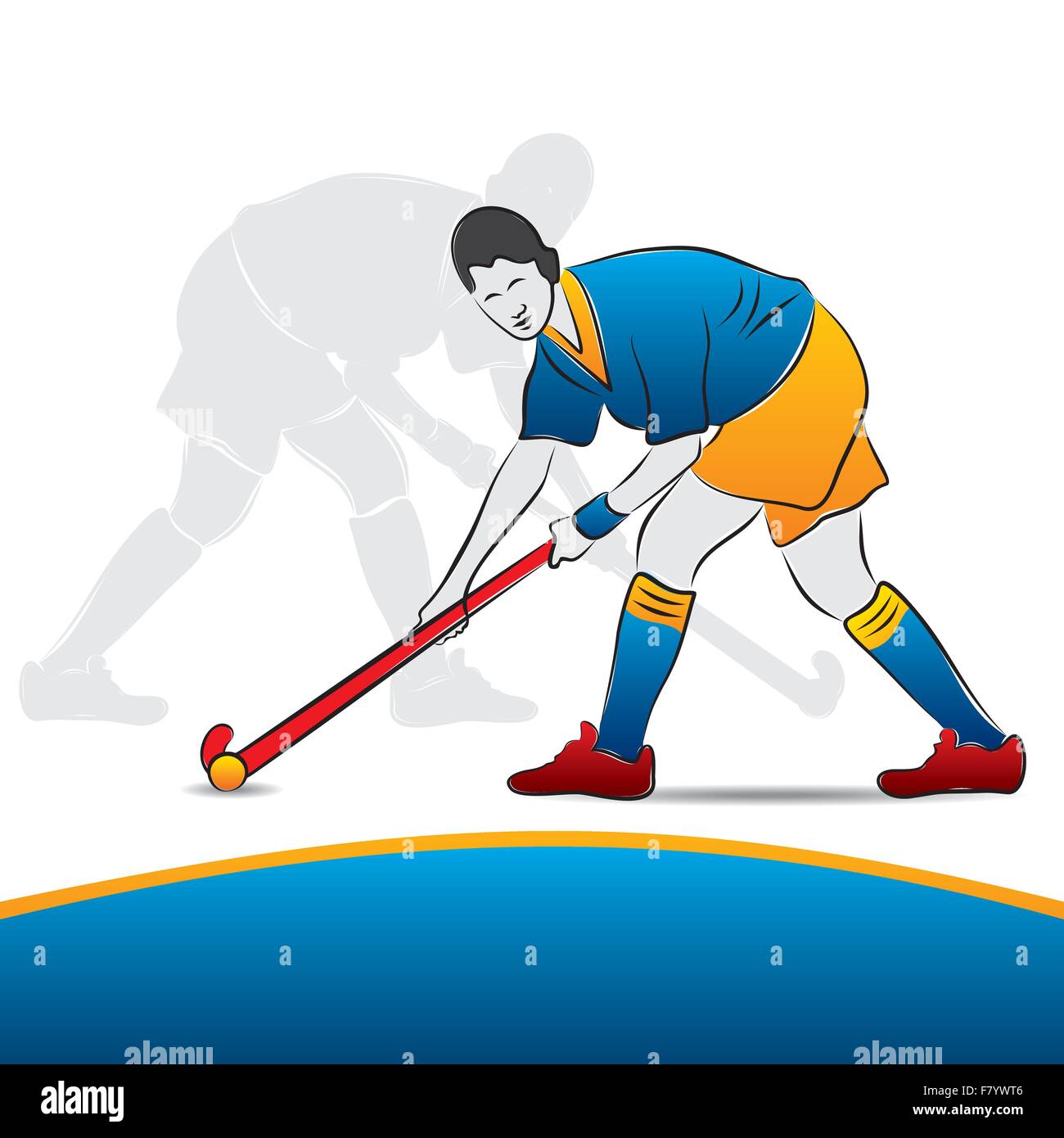 Donne giocatore di hockey Illustrazione Vettoriale