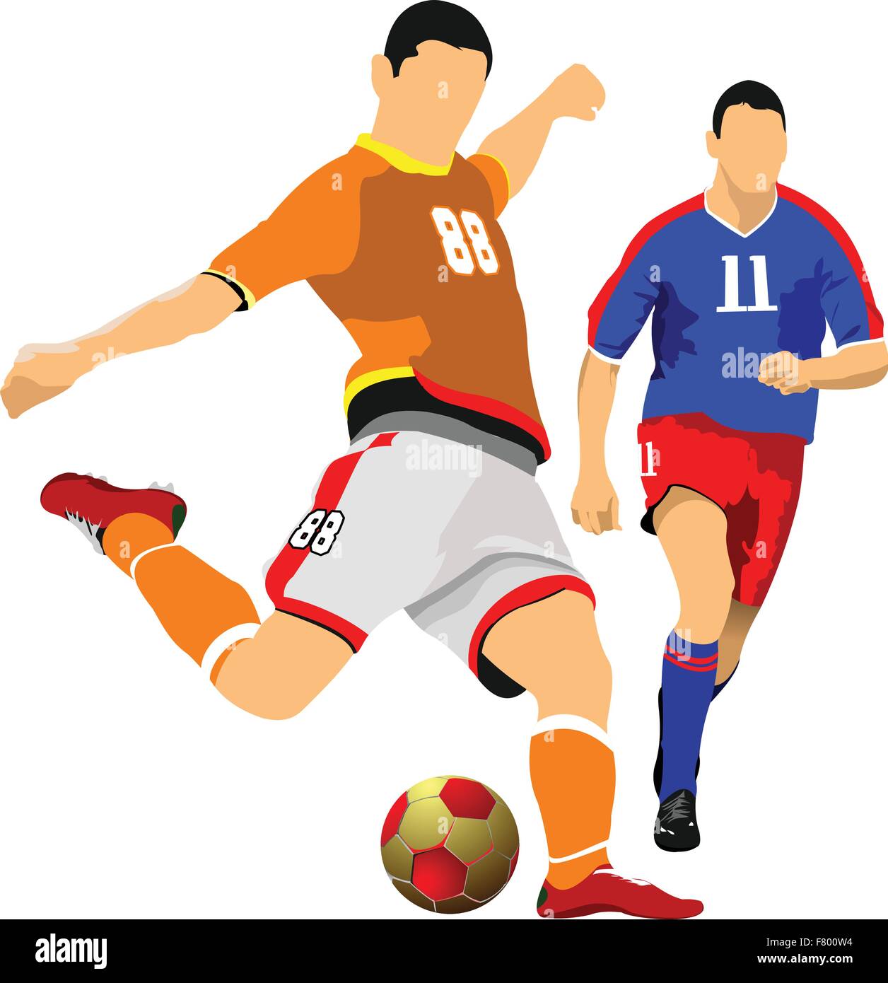 Due giocatori di calcio. Illustrazione Vettoriale Illustrazione Vettoriale