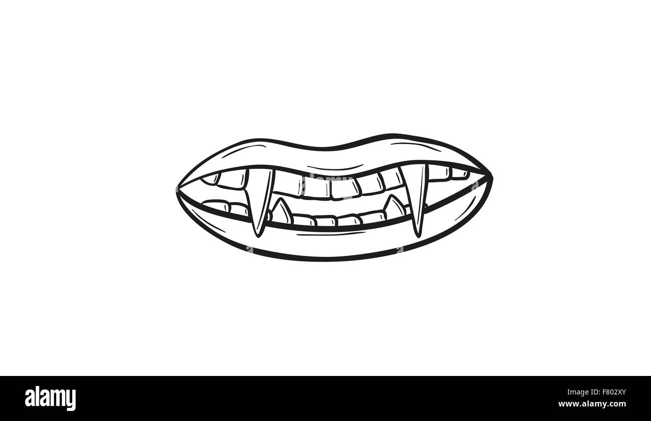 denti da vampiro Illustrazione Vettoriale