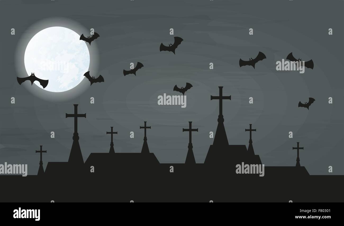 bat e città Illustrazione Vettoriale