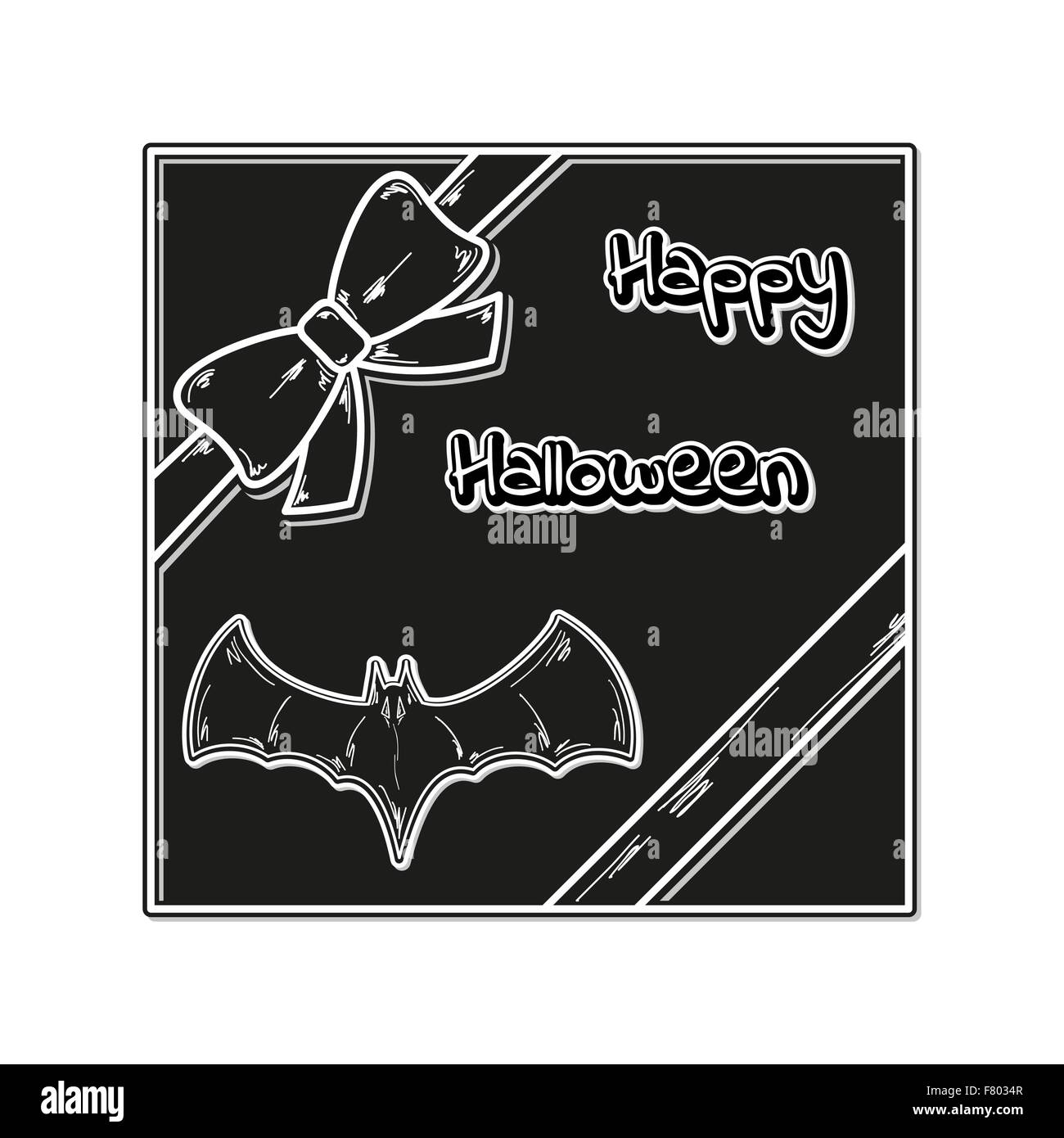 Happy halloween gift card Illustrazione Vettoriale