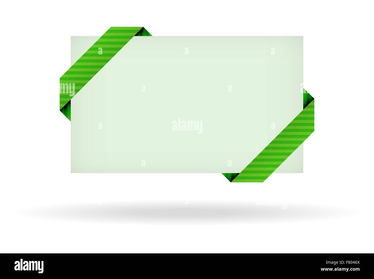 Green gift card con nastro tratteggiata Illustrazione Vettoriale