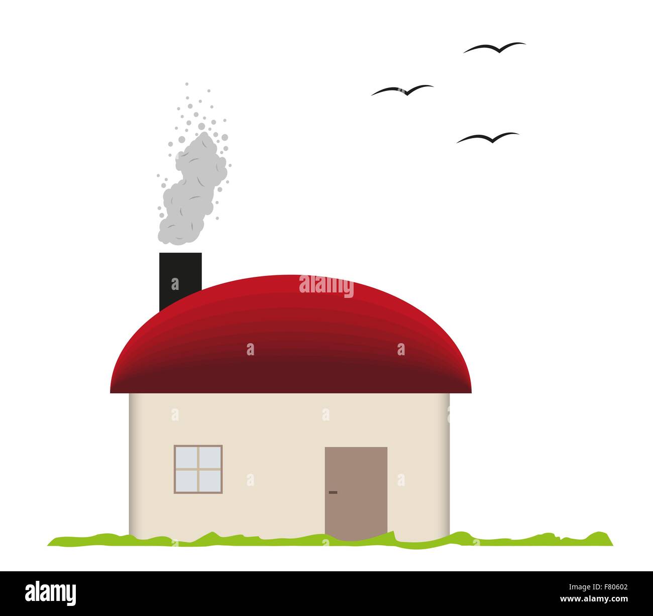 Casa camino e il fumo Illustrazione Vettoriale