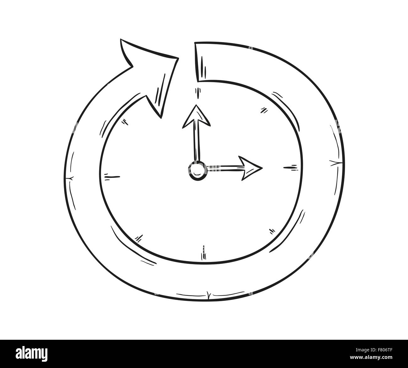 freccia e orologio Illustrazione Vettoriale