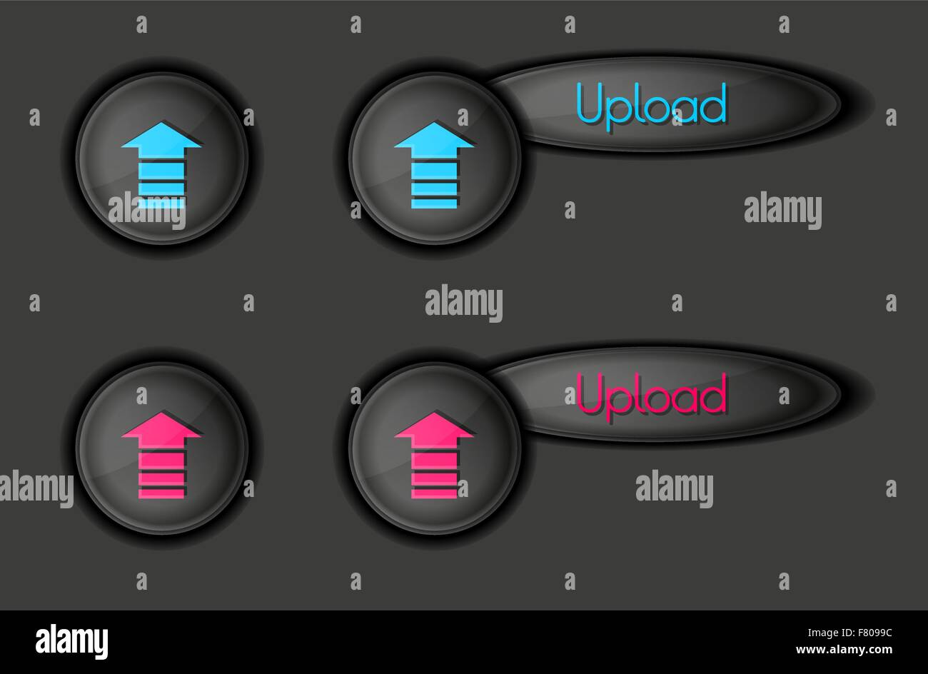 caricare i pulsanti Illustrazione Vettoriale