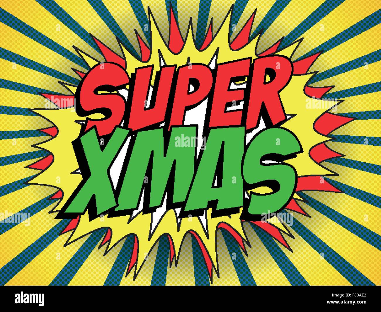 Merry Christmas Super Hero sfondo Illustrazione Vettoriale