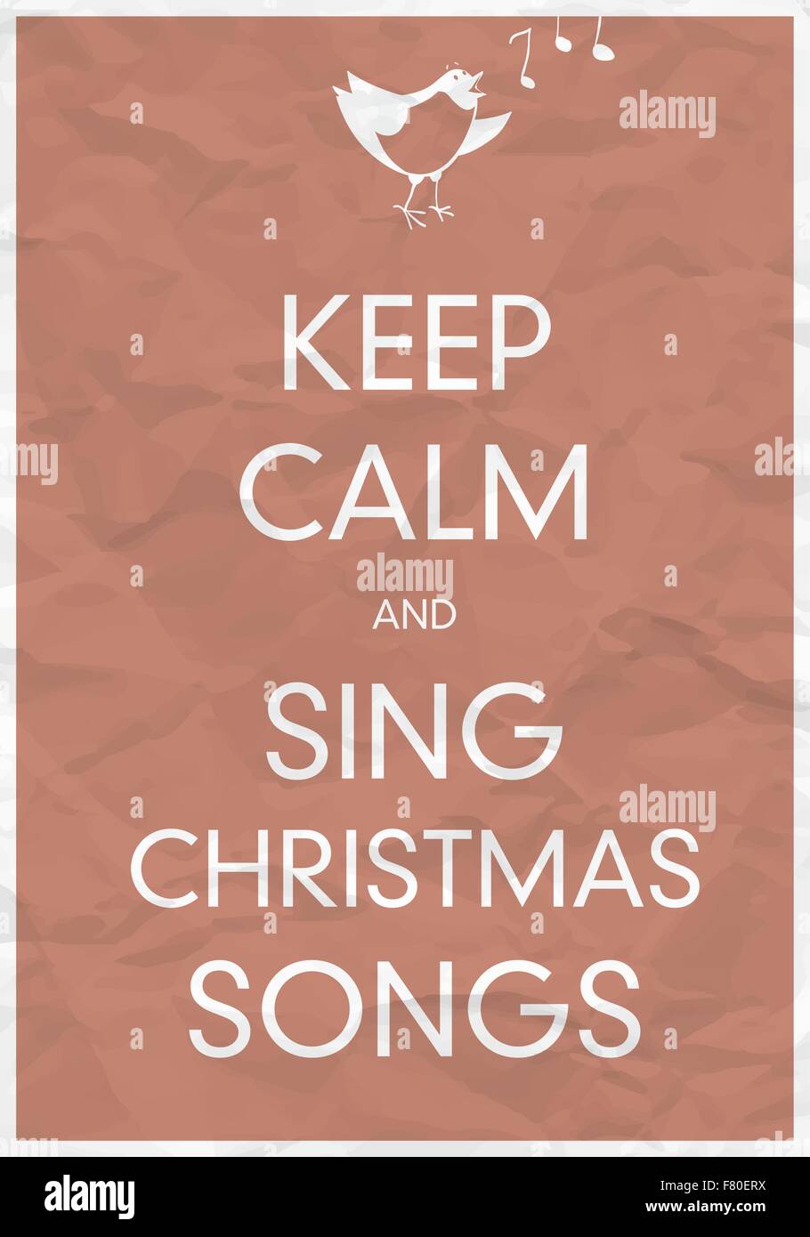 Mantenere la calma e a Cantare Canto di Natale Illustrazione Vettoriale