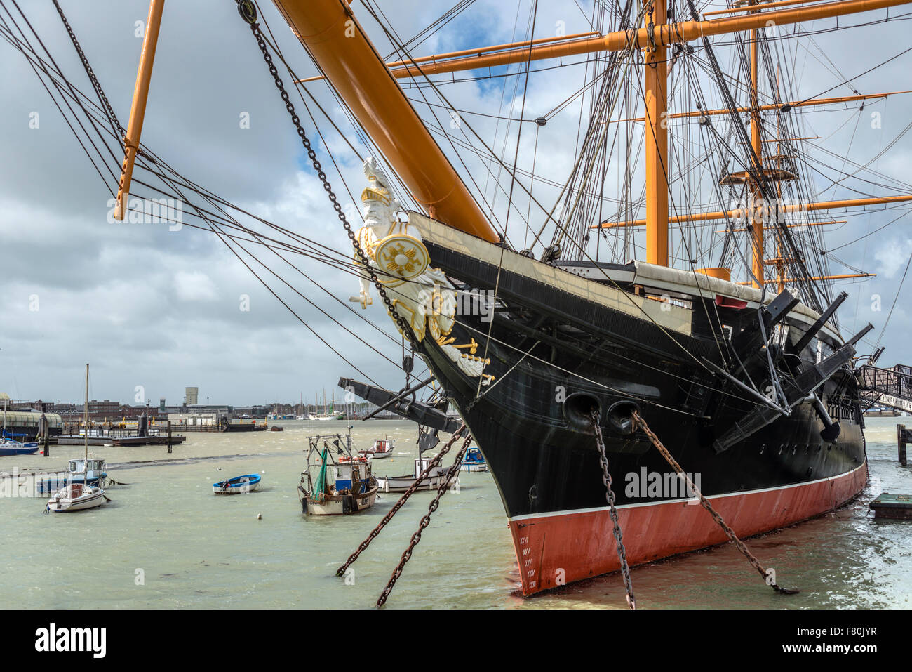 HMS Warrior al Portsmouth Historic Dockyard Museum, Inghilterra, Regno Unito Foto Stock