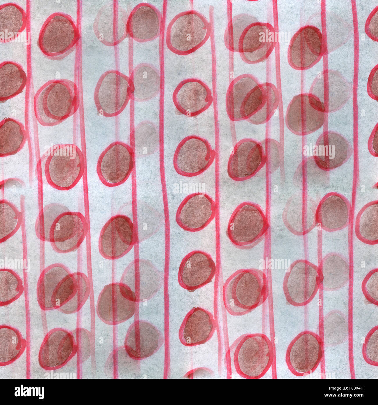 Cubismo cerchio rosso di banda seamless texture di sfondo ad acquerello ...
