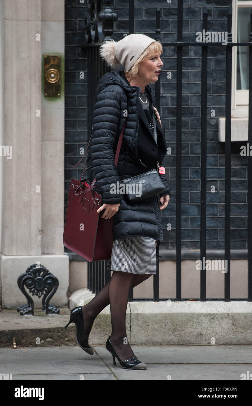 Ministri lasciare dopo una riunione del gabinetto al 10 di Downing Street. Dotato di: Anna Soubry dove: Londra, Regno Unito quando: 03 Nov 2015 Foto Stock