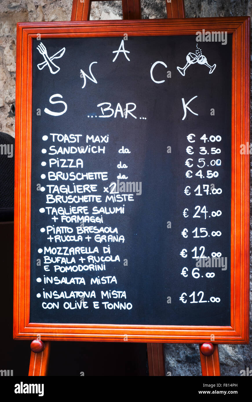 Ristorante di Blackboard Foto Stock