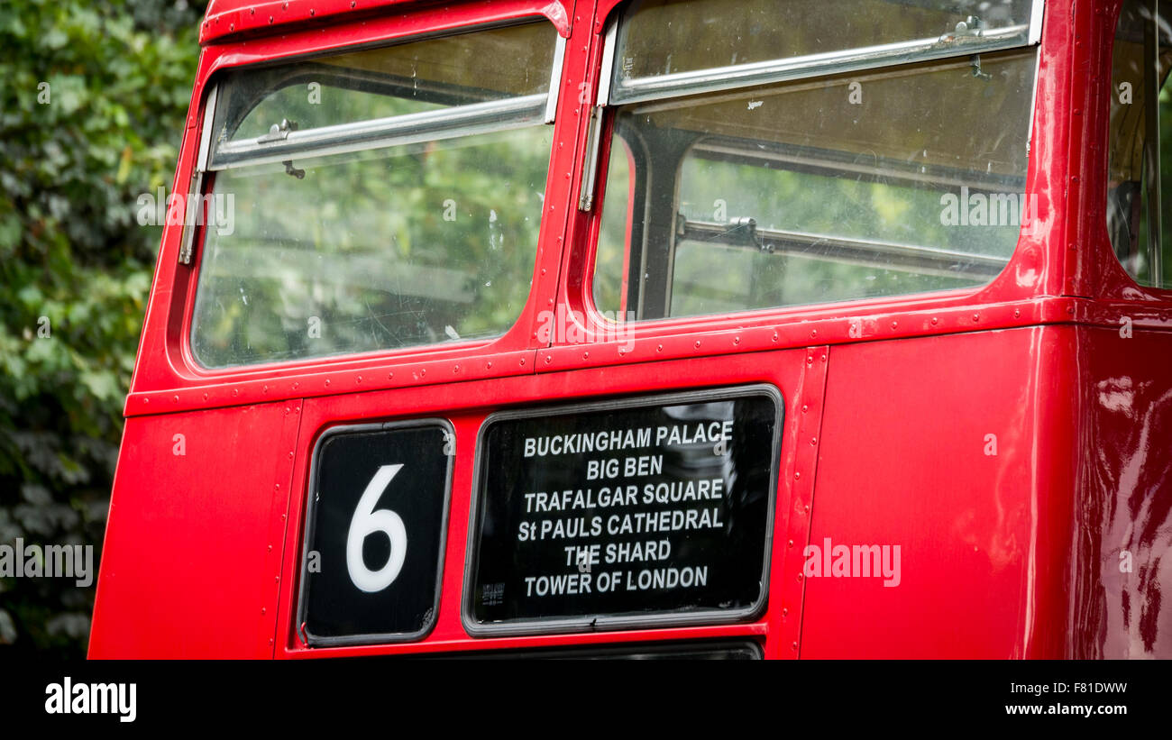 Red London Double Decker Bus, Londra, Gran Bretagna Foto Stock