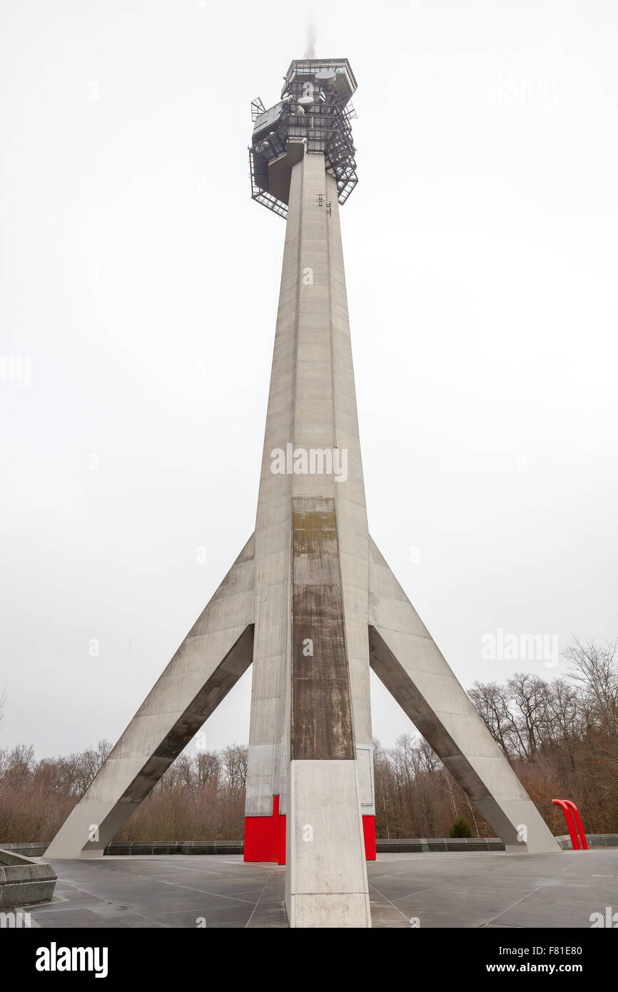 Swisscom-Sendeturm St. Chrischona, Basilea, Svizzera. Foto Stock