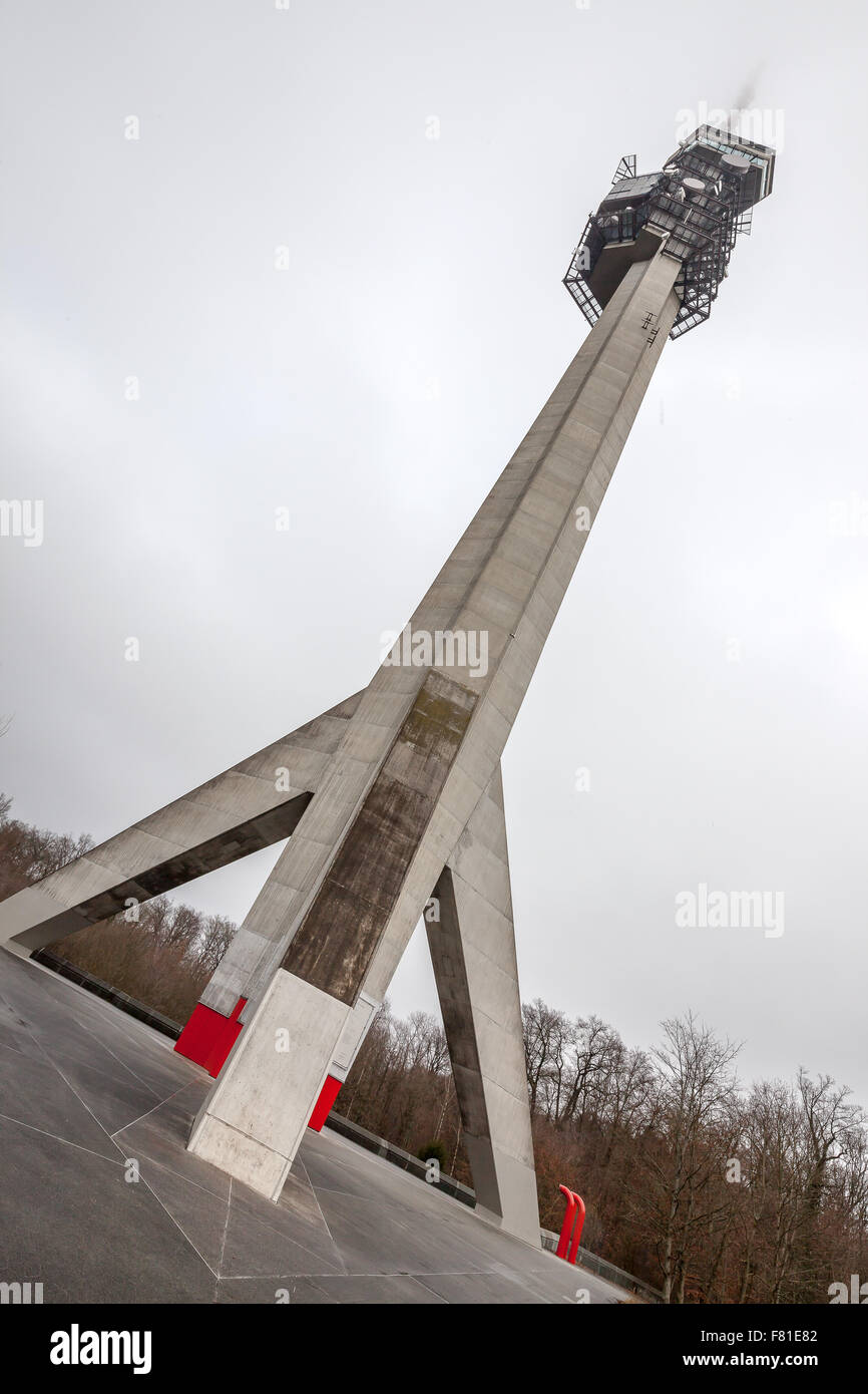 Swisscom-Sendeturm St. Chrischona, Basilea, Svizzera. Foto Stock