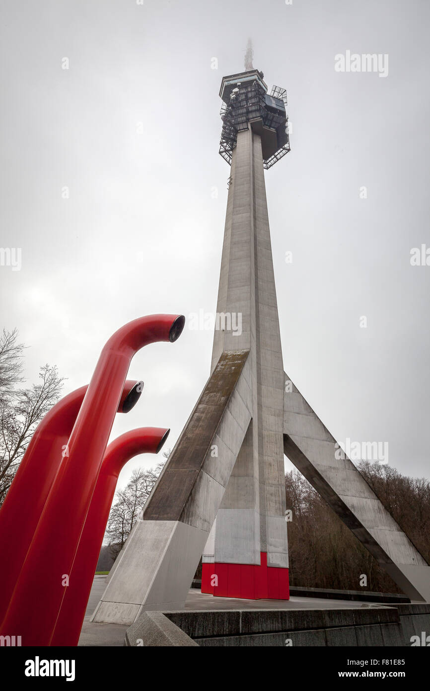 Swisscom-Sendeturm St. Chrischona, Basilea, Svizzera. Foto Stock