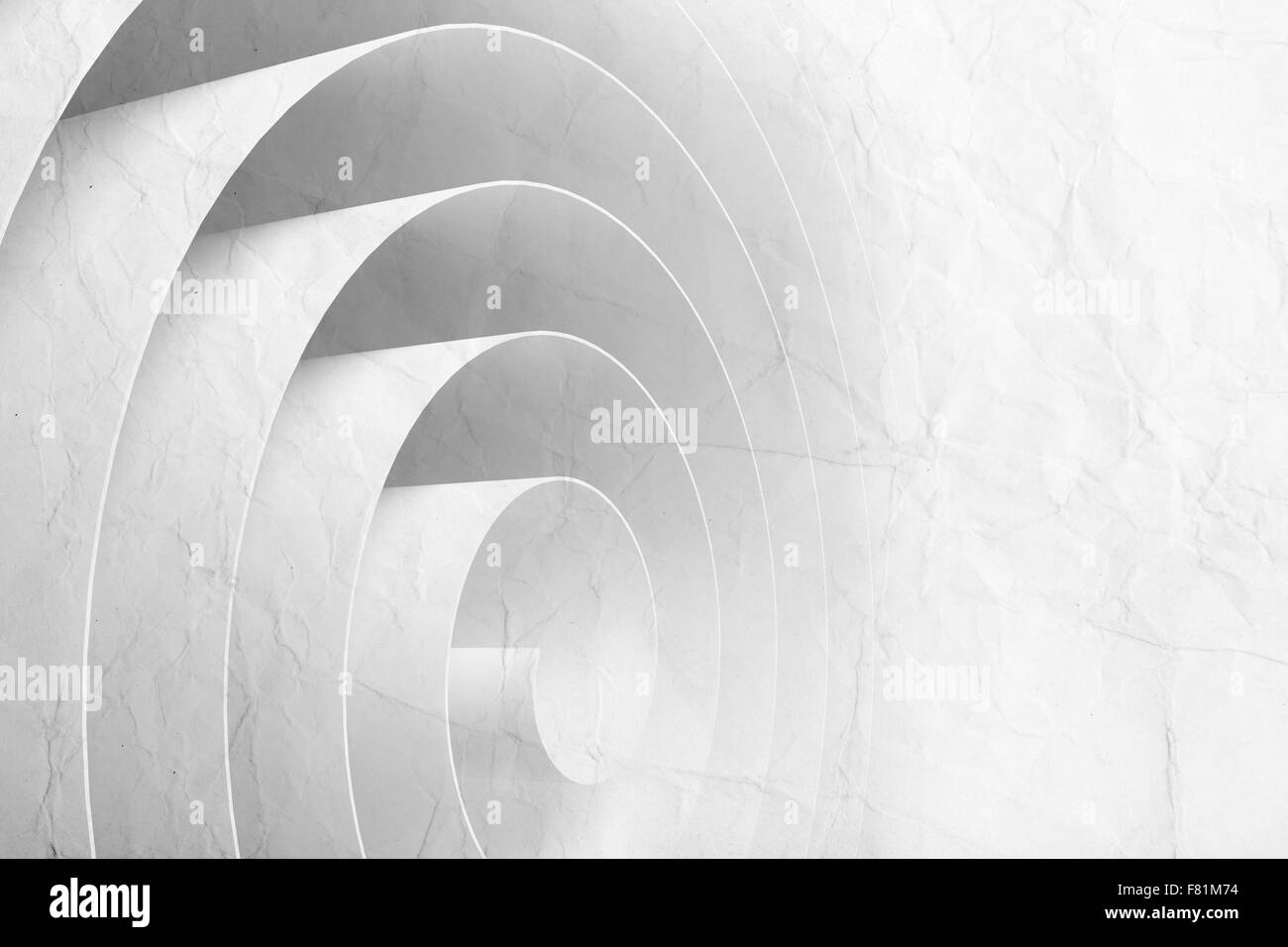 3d realizzato a spirale del nastro di carta con materiale di consistenza, abstract illustrazione digitale, la configurazione di sfondo Foto Stock