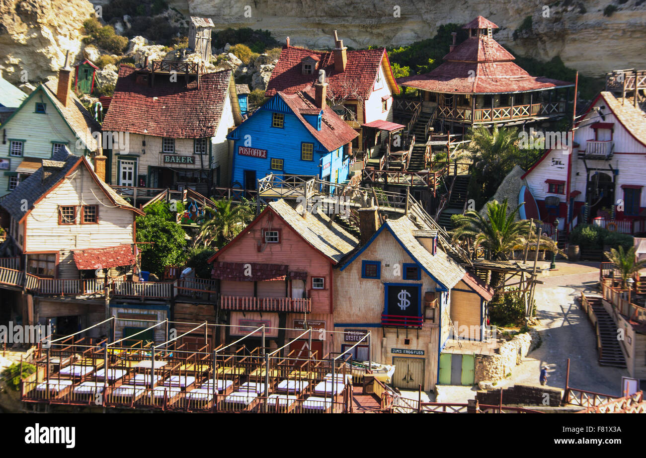 Pop eye villaggio in Malta Foto Stock