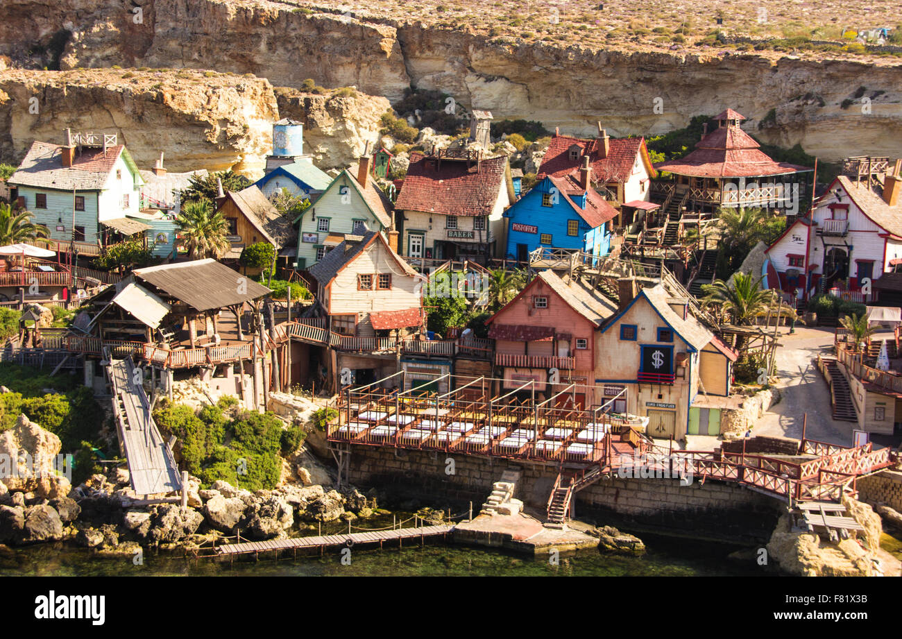 Pop eye villaggio in Malta Foto Stock