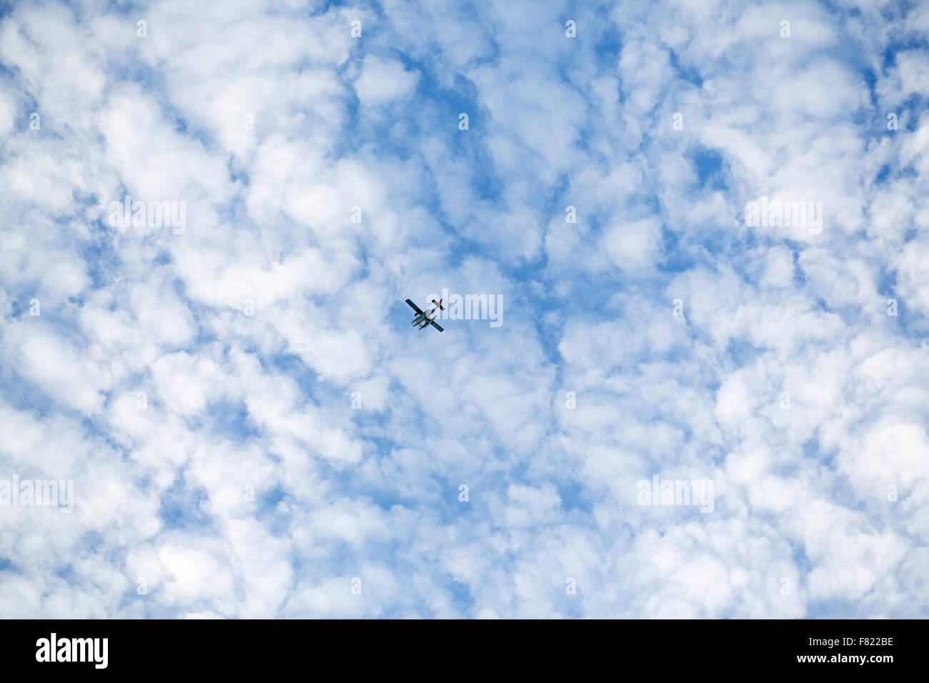 Una vista dal terreno di un volo in idrovolante Maldive Foto Stock