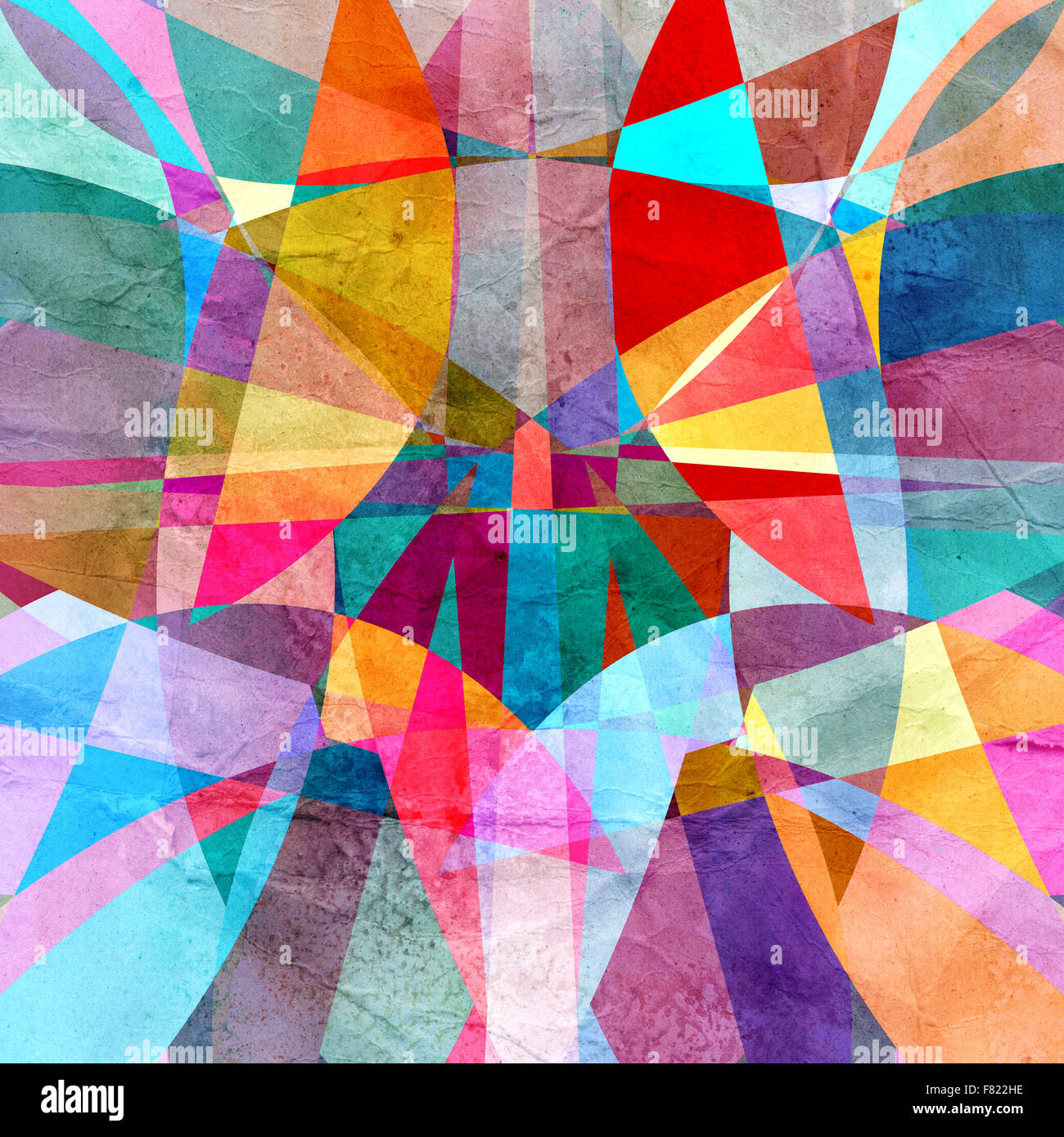 Abstract luminoso colorato con diversi elementi geometrici Foto Stock