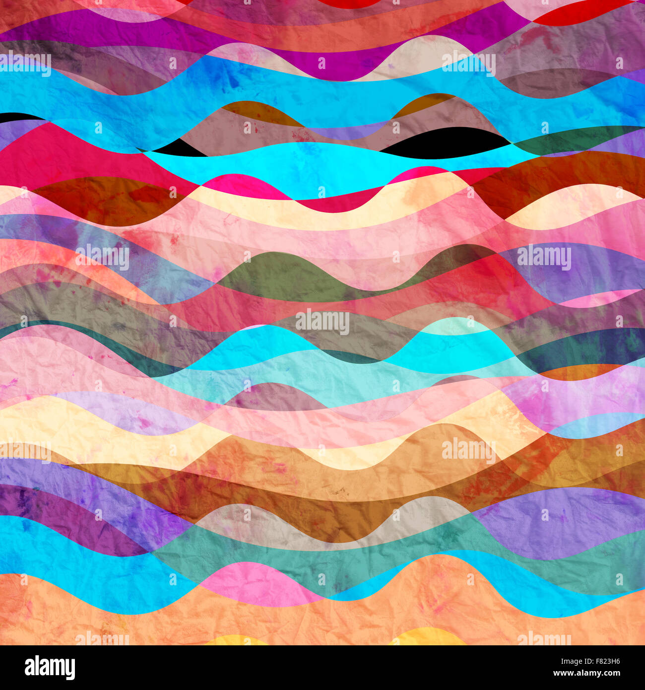 Abstract luminoso colorato con diversi elementi geometrici Foto Stock